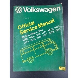 Volkswagen Service Manual for 1968 - 1979 Station Wagon/Bus w/ Wiring Diagrams